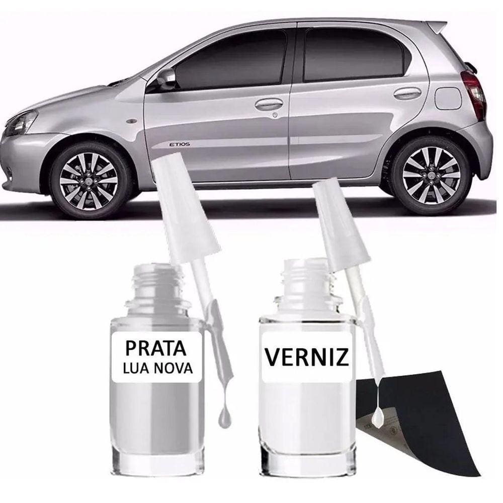 Tinta Tira Risco Automotivo Toyota Etios Prata Lua Nova