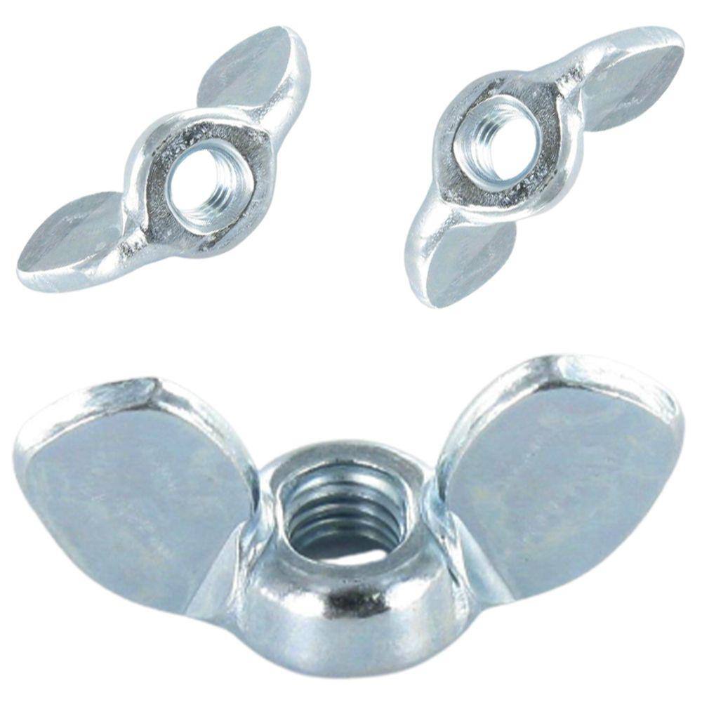 Porca Borboleta M6 Din 315 Aço Zinco Branco - 100Un