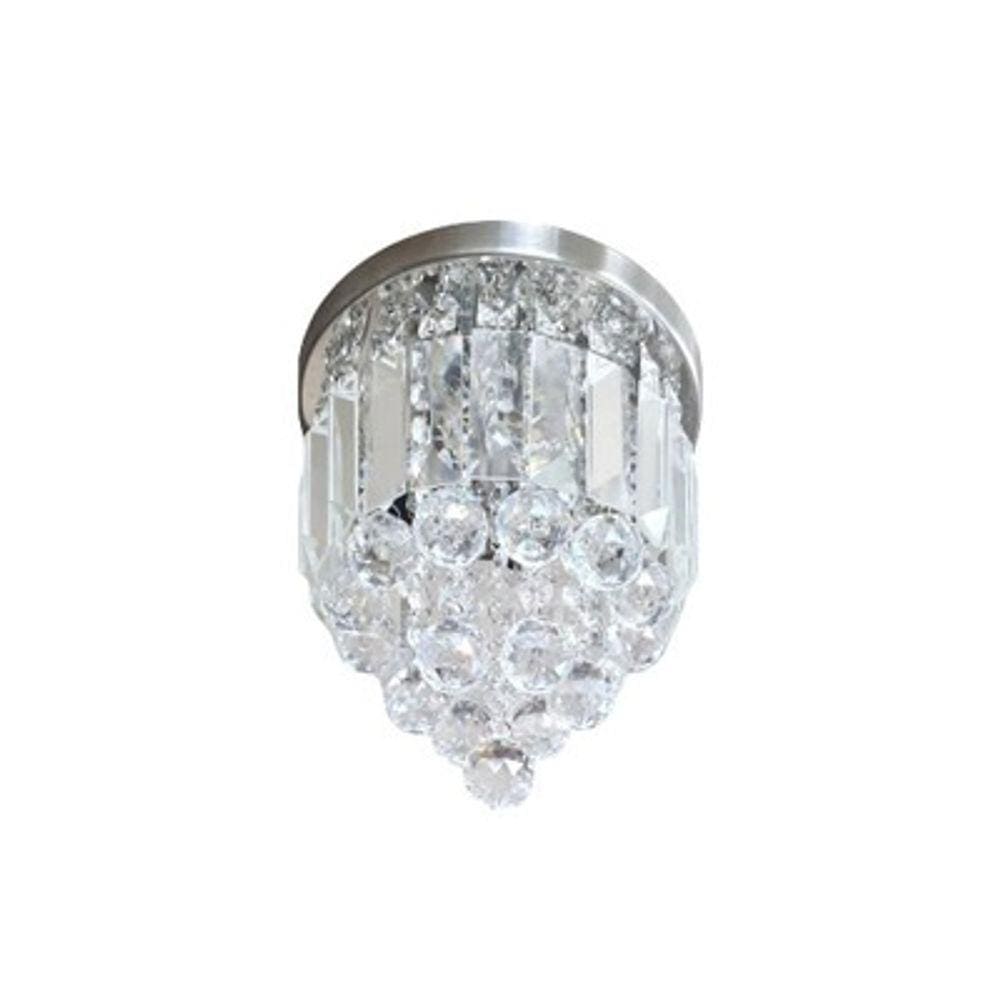 Lustre Redondo Cristais Retângulos e Bolas k9 20cm