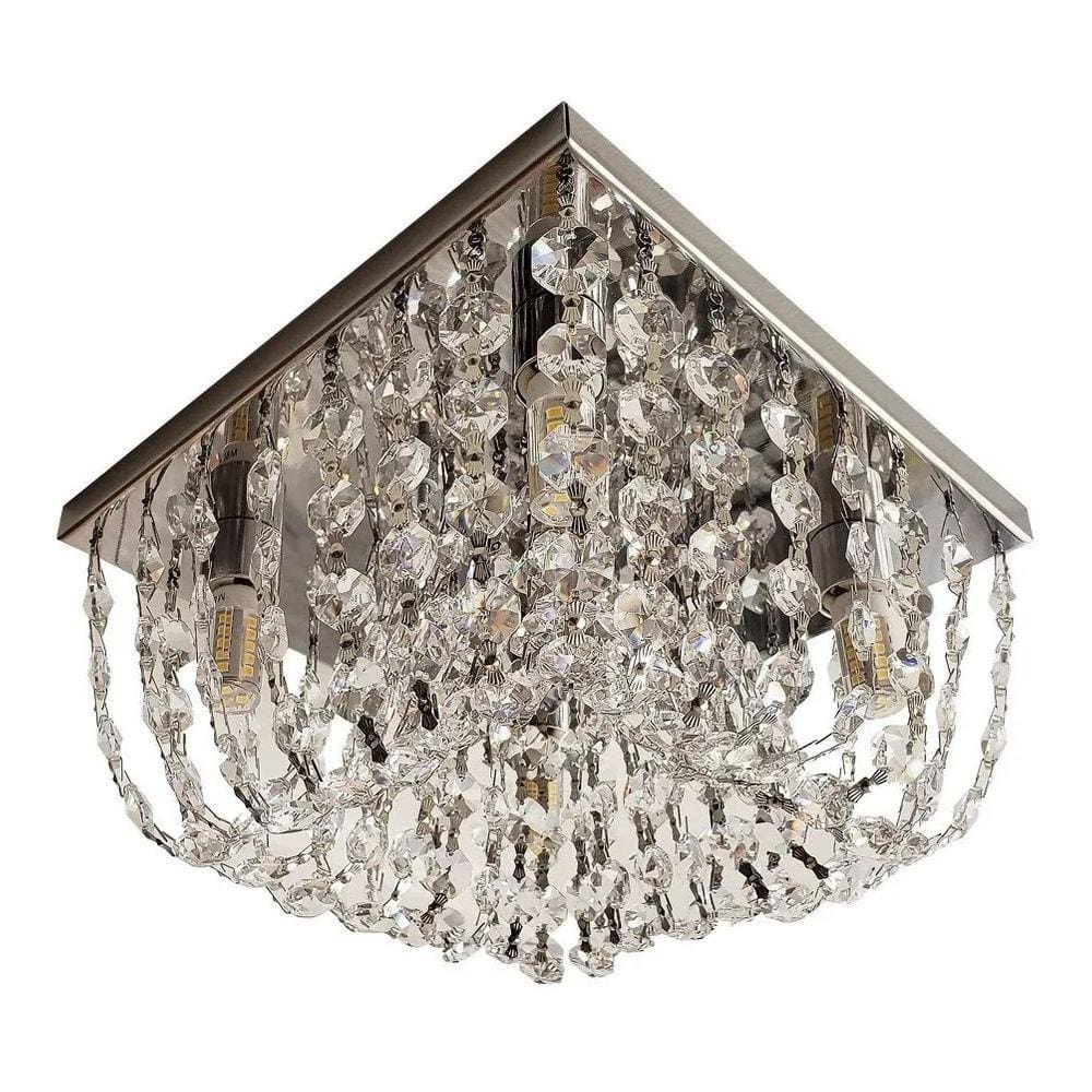 Lustre Plafon Teto Estilo Almofada Sala Quarto Cristal K9