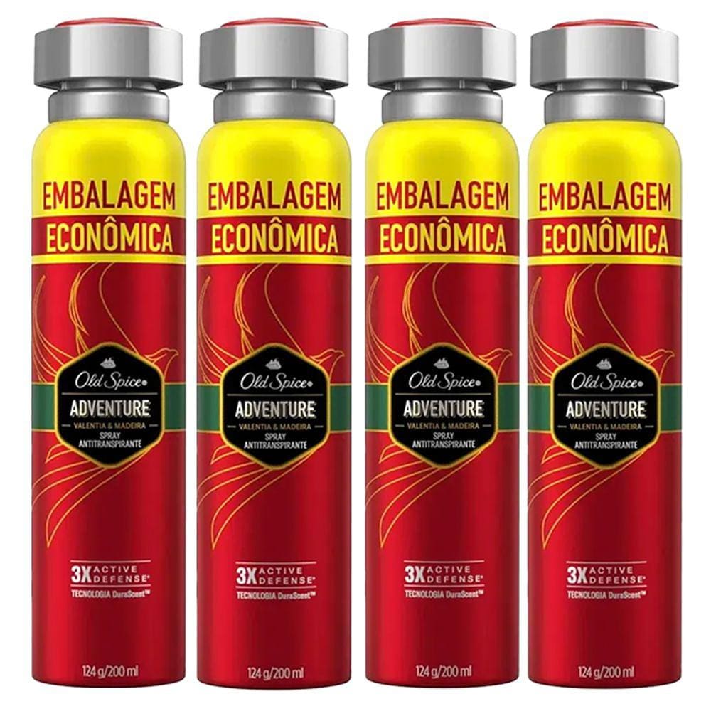 Kit Desodorante Aerosol Old Spice Adventure 200ml - 4 Unidades