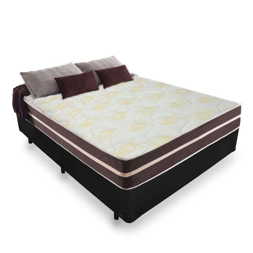 Cama Box Queen + Colchão de Molas Ensacadas Classic Brow Firme para 120 kilos