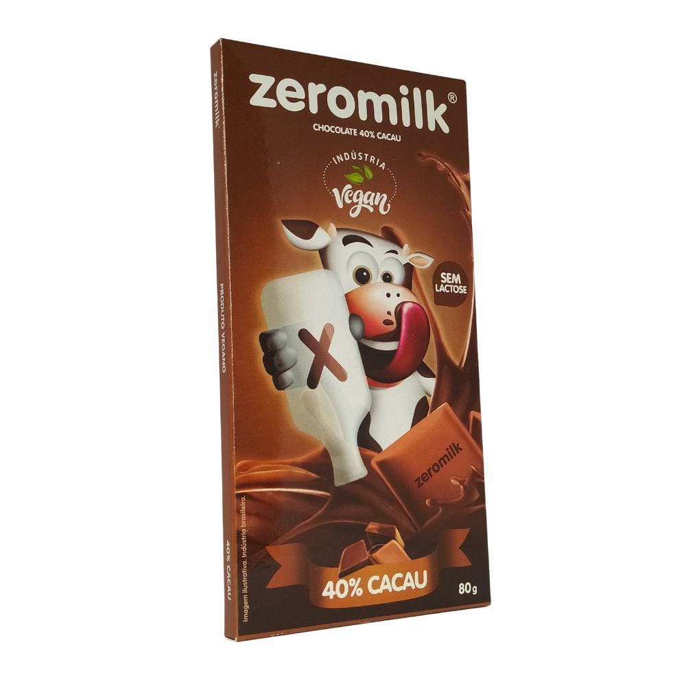 Chocolate 40% Cacau Zeromilk  80g