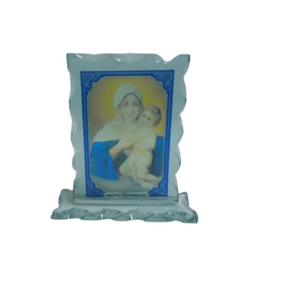 Quadros Decorativos Vidro 14,5X12Cm Mãe Maria Rainha - Zp7