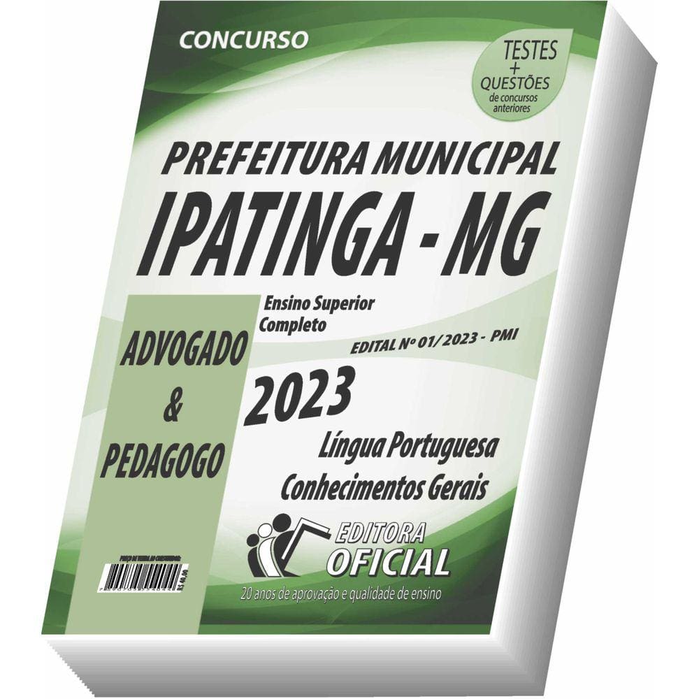 Apostila Prefeitura de Ipatinga - MG - Advogado e Pedagogo - Parte Comum aos Cargos