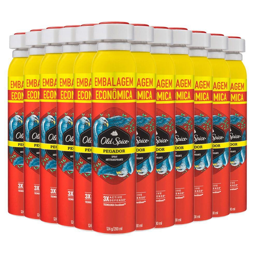 Kit Desodorante Aerosol Old Spice Pegador 200ml - 12 unidades