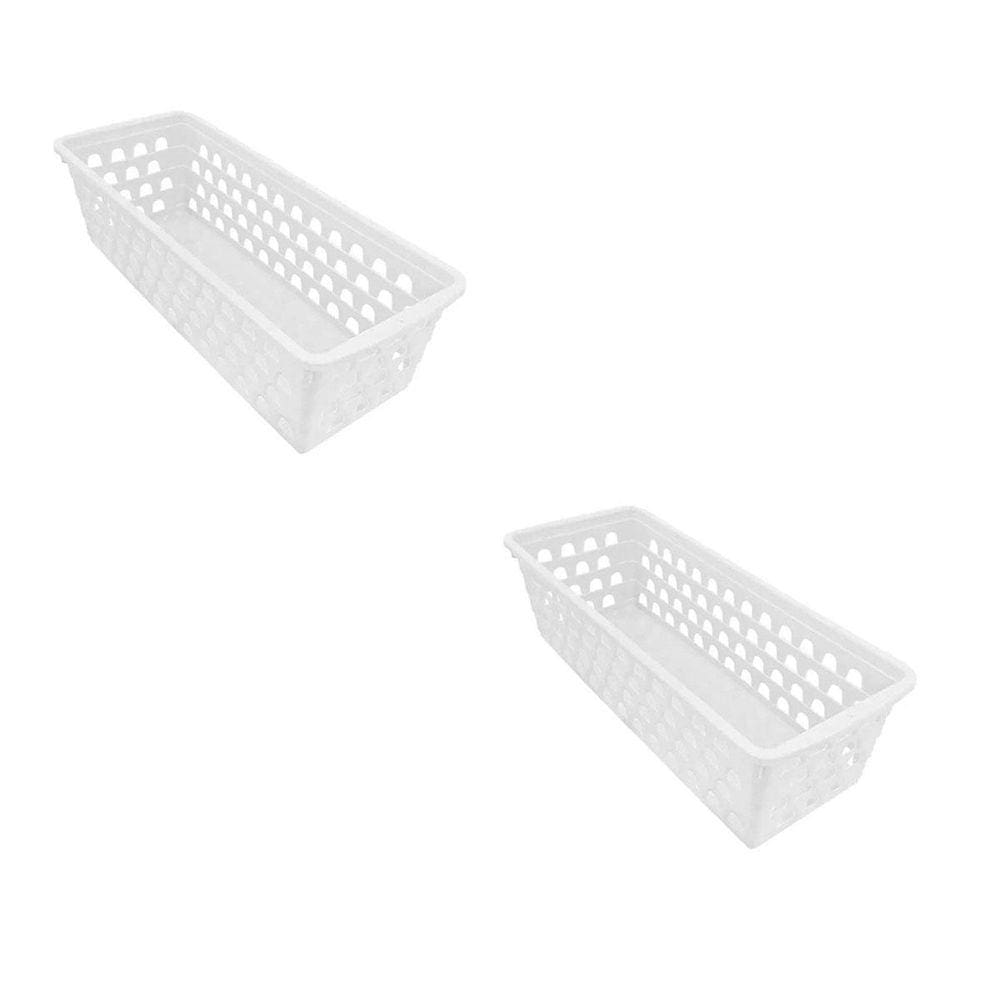 Kit 2 Caixa Multiuso Comprido Retangular Branco 0694 Uninjet