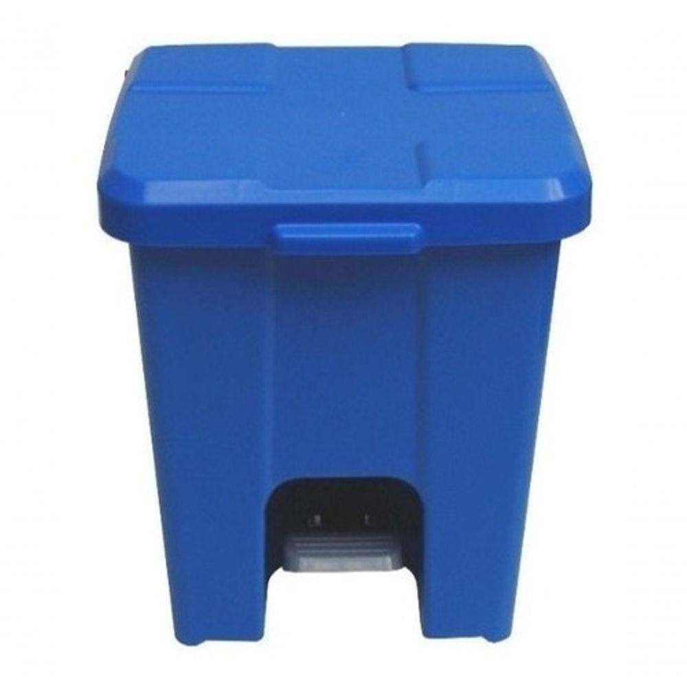 Cesto Lixeira Quadrada Plástica Com Pedal 25 Litros Azul
