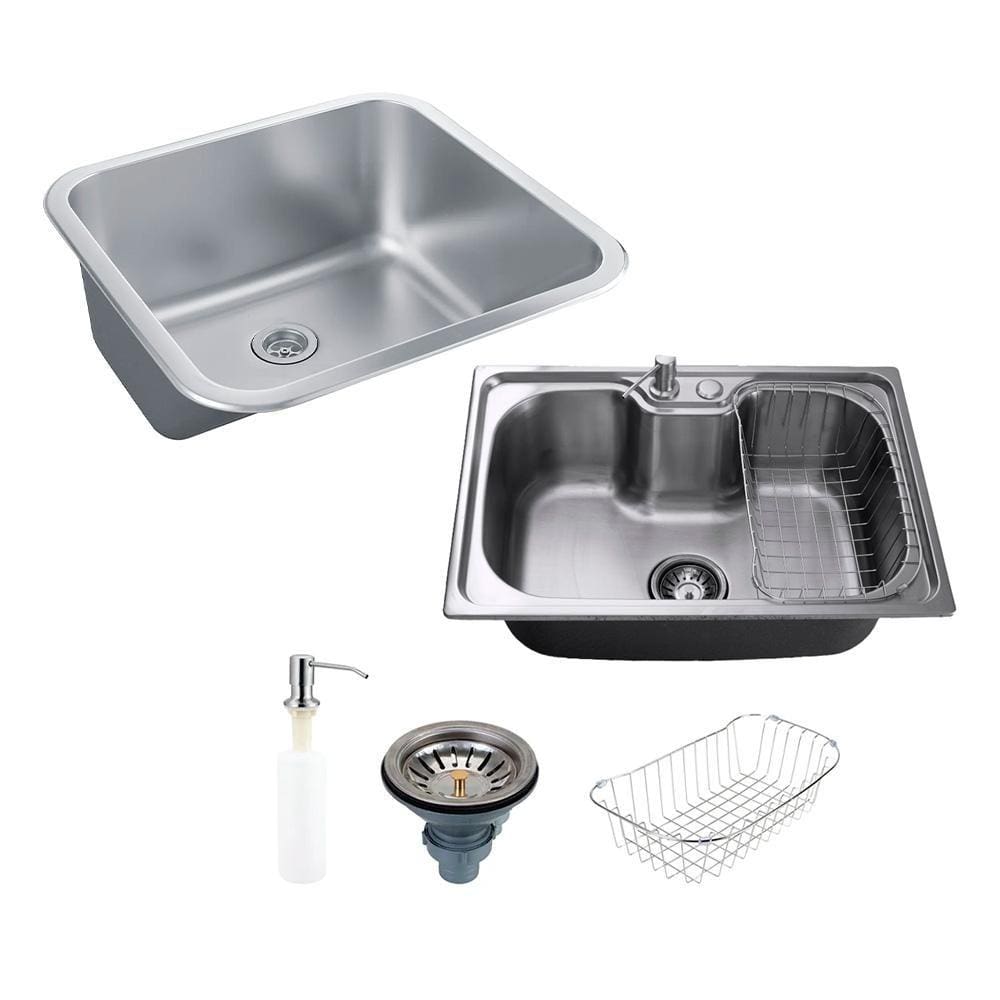 Kit Tanque Aço Inox e Cuba Para Cozinha Carajás Pingoo.casa