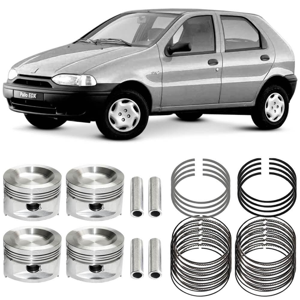 Kit Pistão Anel 0.40 Fiat Palio 1.0 96 a 2002 Gasolina Metal Leve