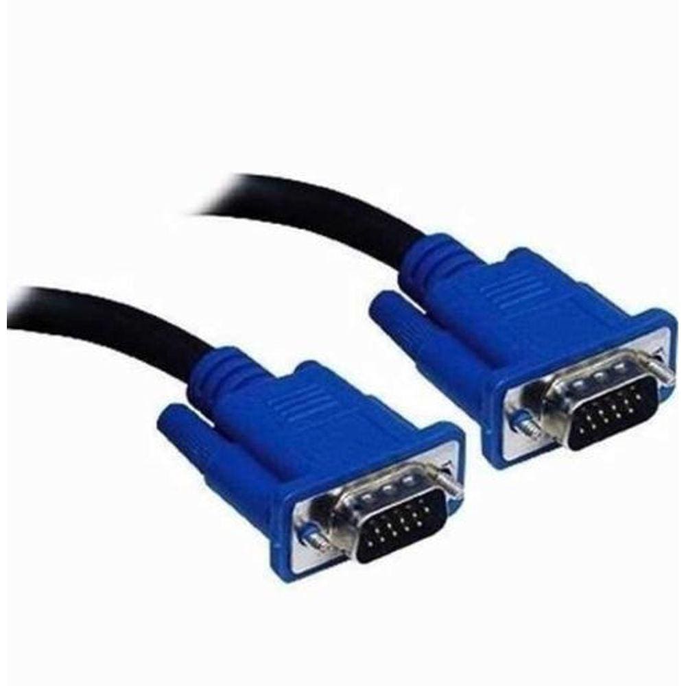 Cabo VGA para Monitor Macho LCD PC Câmeras 1,5 Metros - Novo