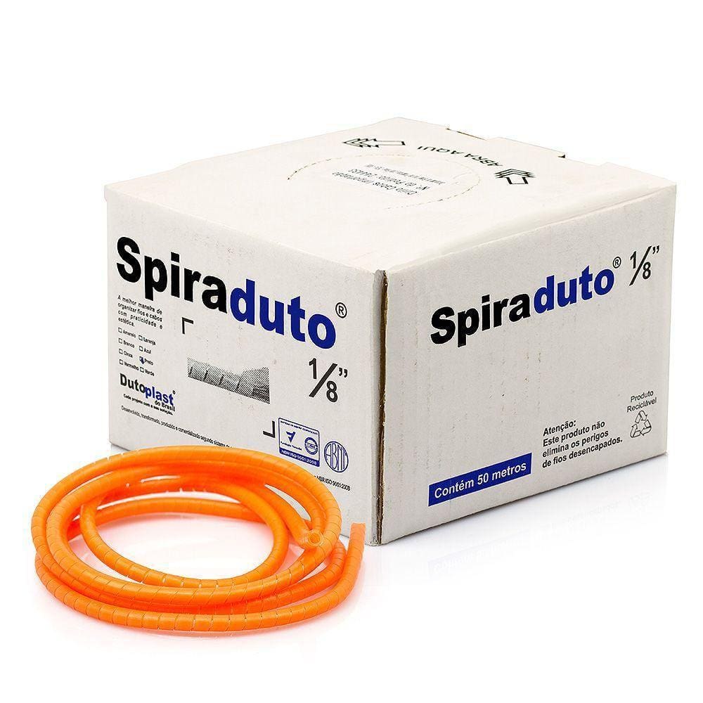 Spiraduto 1/8 Organizador De Cabos - Dutoplast Laranja 25M