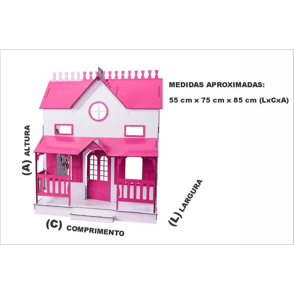 Kit Casa Bonecas Decorativa E Móveis Lian Sonhos S+B Darama