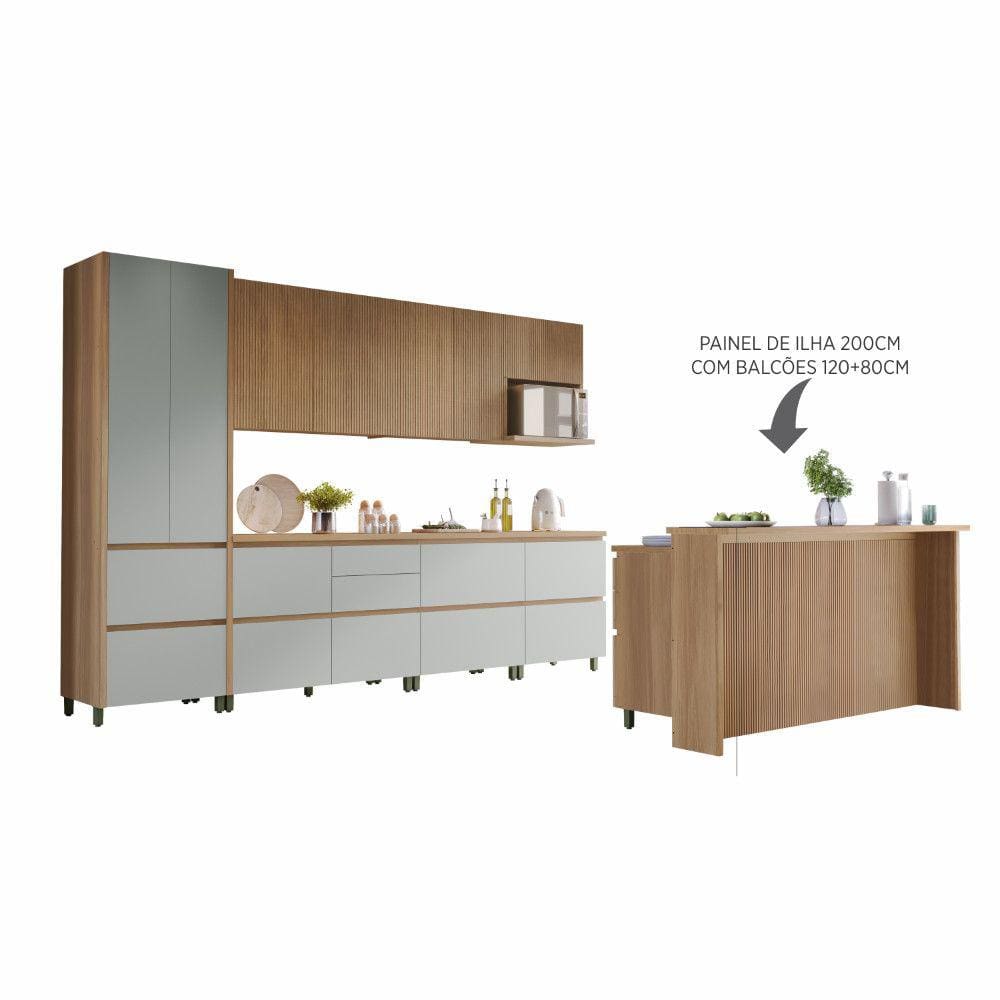 Cozinha 10 Peças Nesher Rainha Gourmet Ripado 100 Mdf