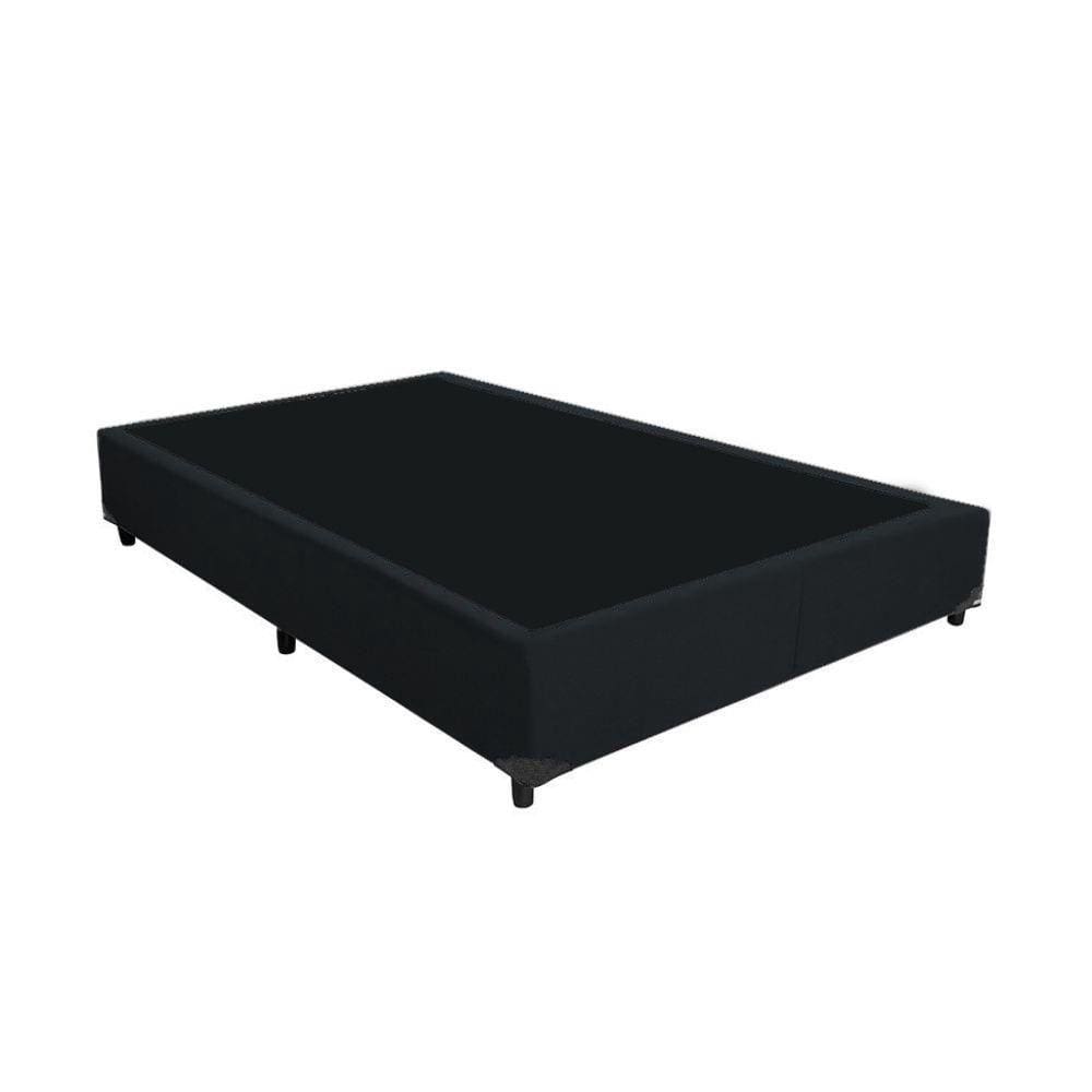 Base Box Casal Preto Suede 30x138x188