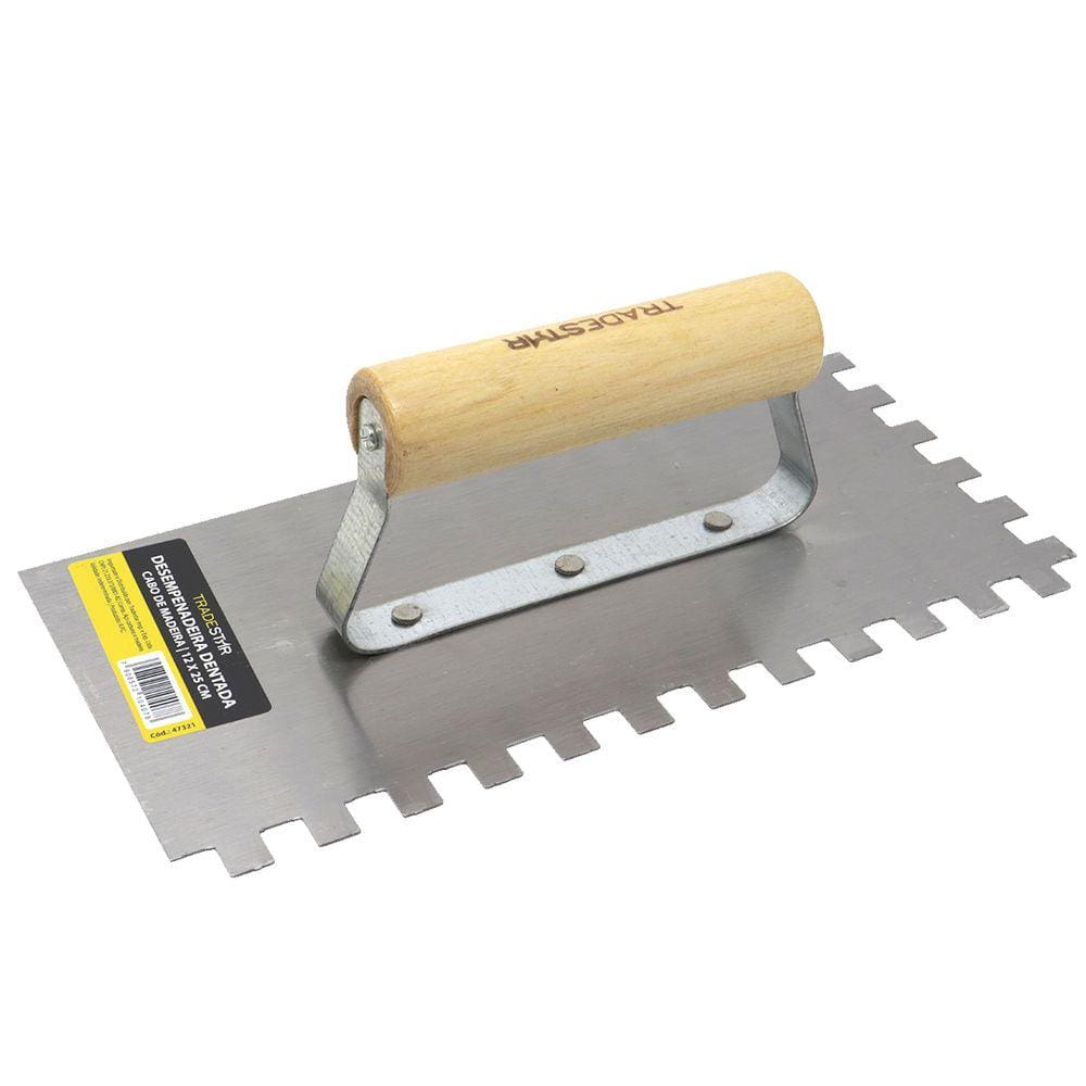 Desempenadeira Aço Dentada 6mm 12x25Cm Textura Tradestar