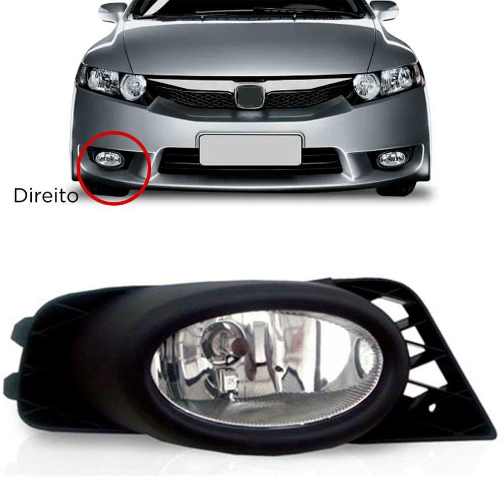 Farol De Milha Auxiliar H11 Civic Compatível 2009 2010 2011