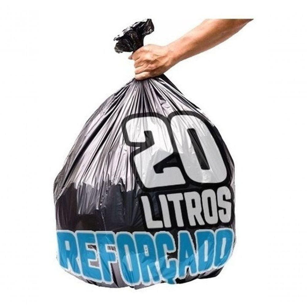 Saco De Lixo 20 Litros 100 Un Preto Reforçado preto