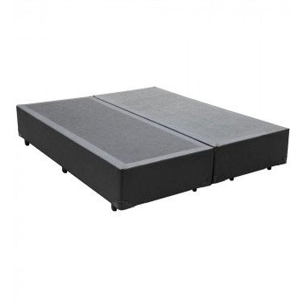 Base Box Queen Bipartido Sintético Preto - 30x158x198
