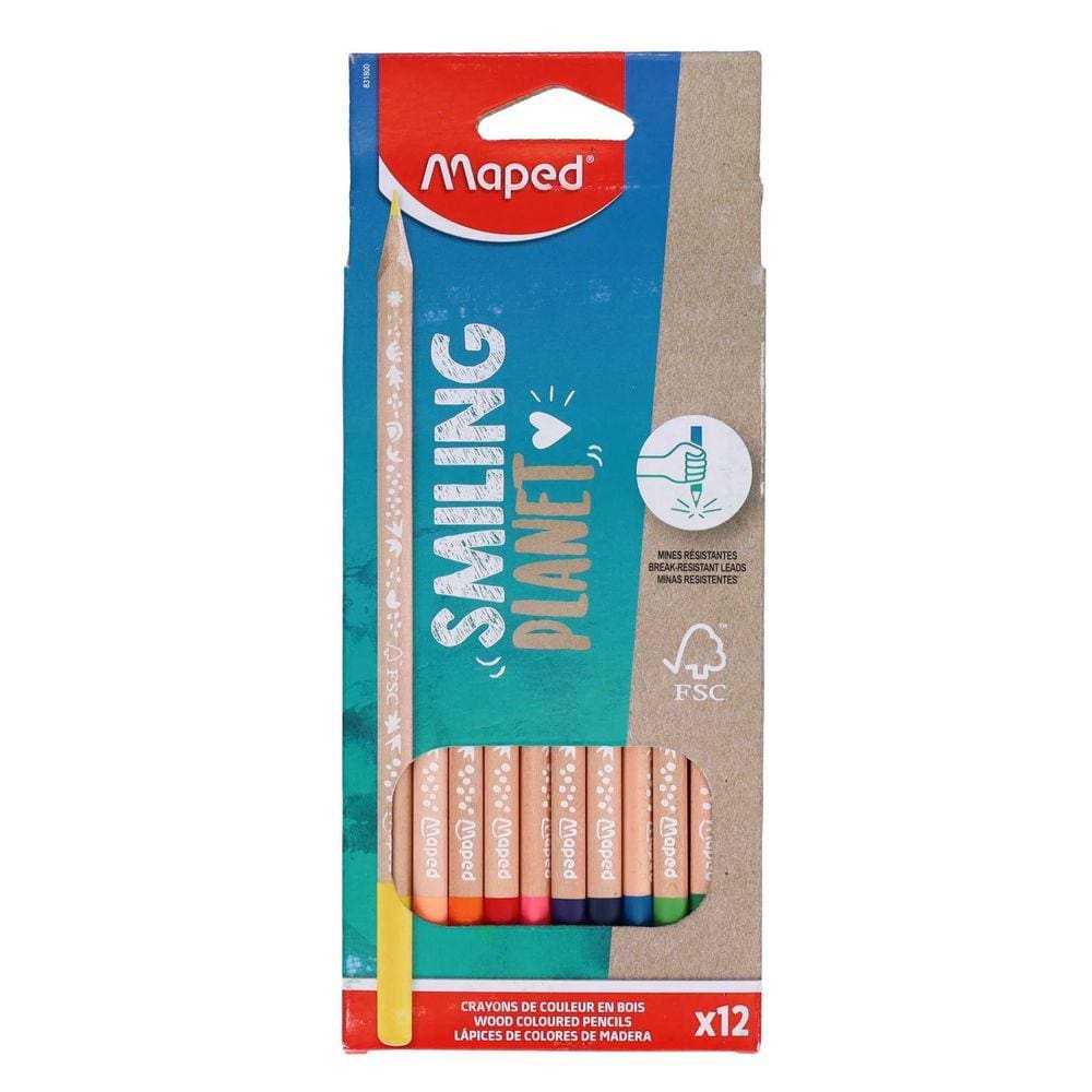 Lápis de Cor Maped Smiling Planet 12 Cores - Triangular