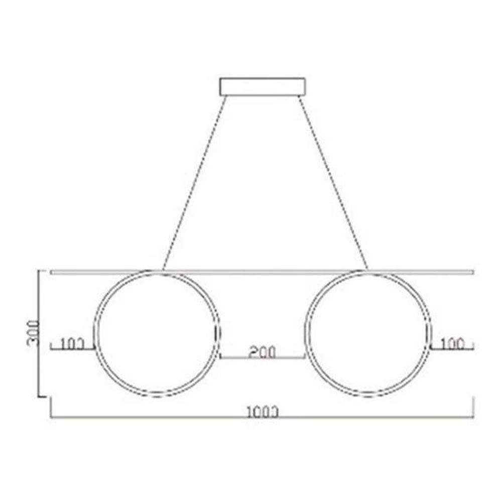 Pendente Infinity Dourado Em Led 3000K Com 3 Metros De Cabo
