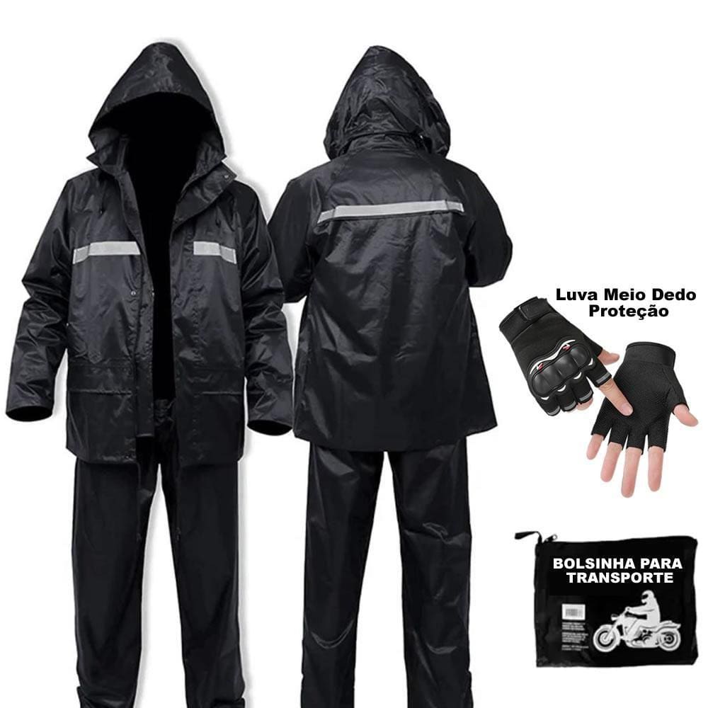 Capa de Chuva Moto Unissex - PVC/POLIÉSTER - Impermeável