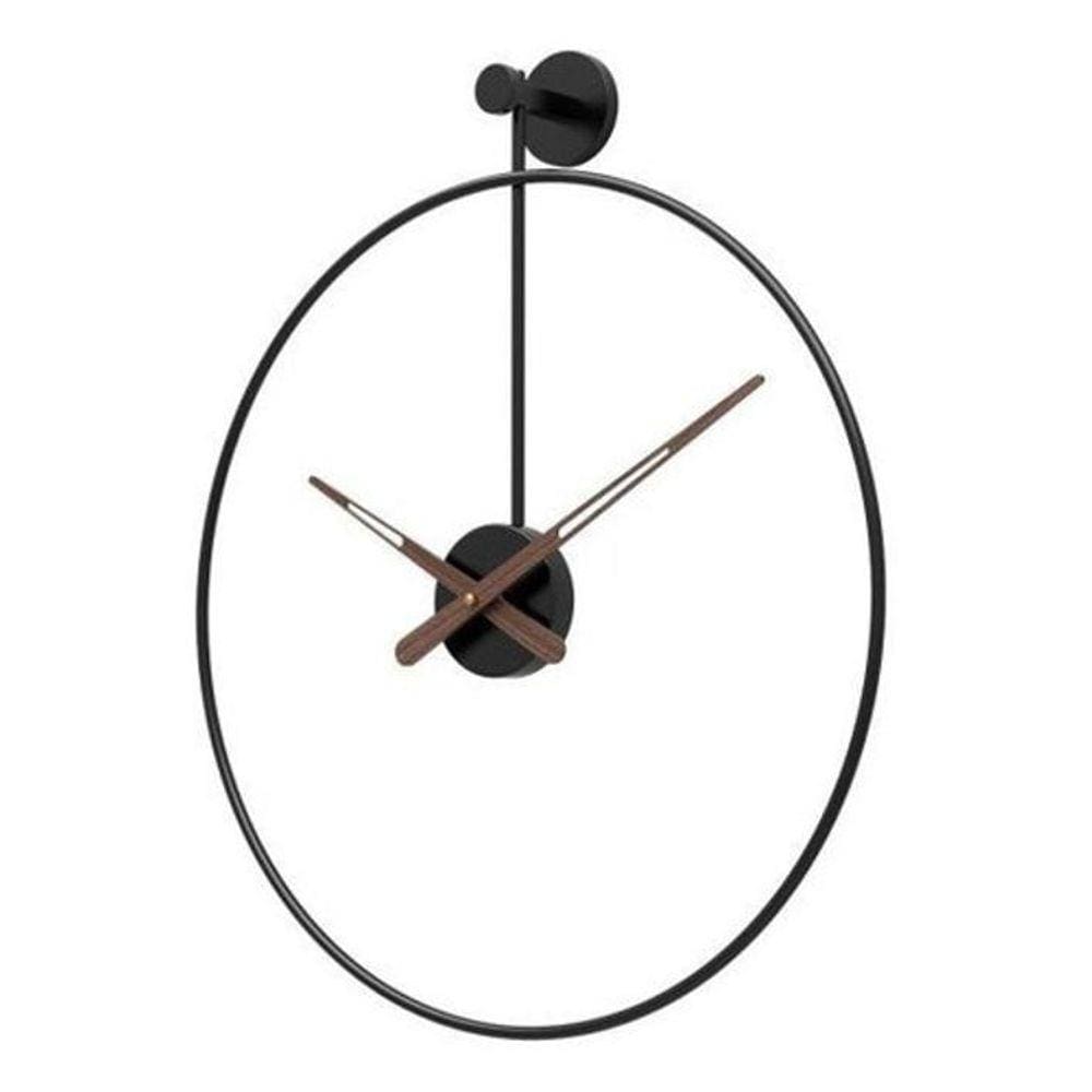 Relógio De Parede 3D Preto Metal Design Europeu 60Cm