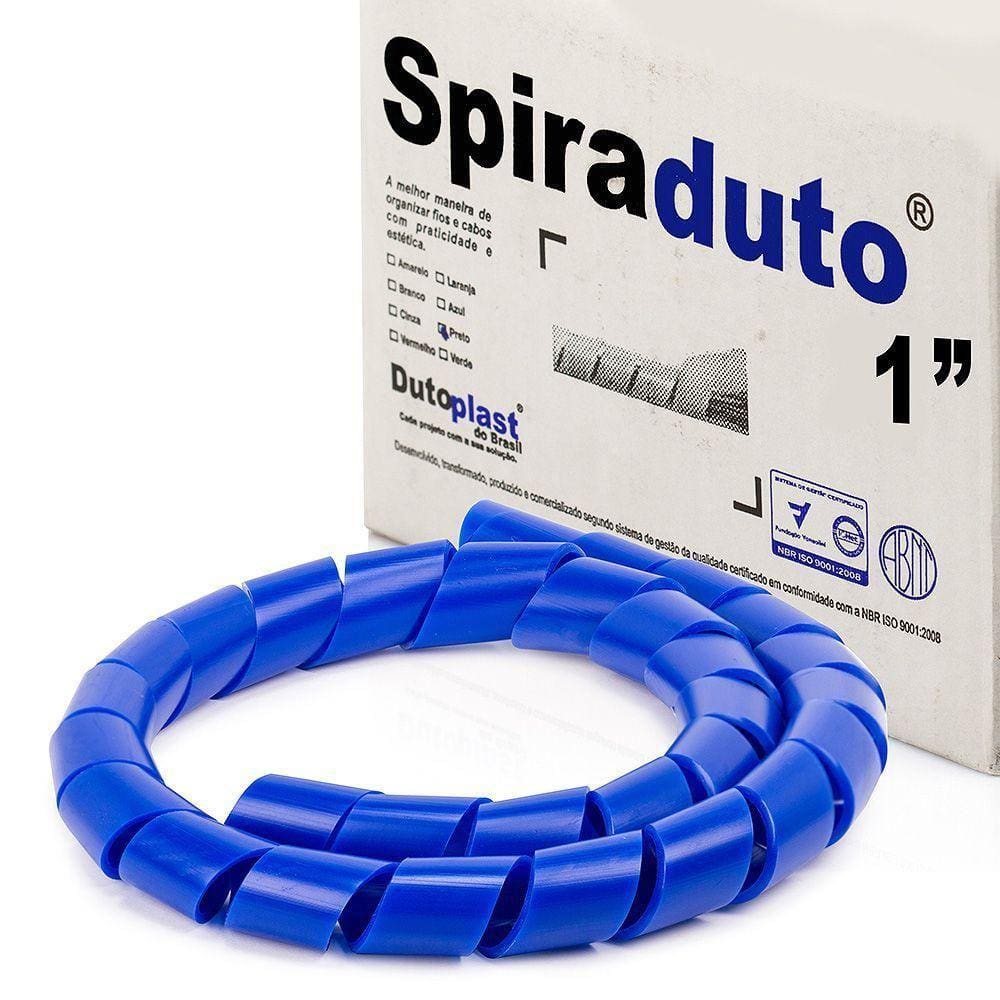 Organizador Fios E Cabos Spiraduto De 1 Azul - 40 Mt