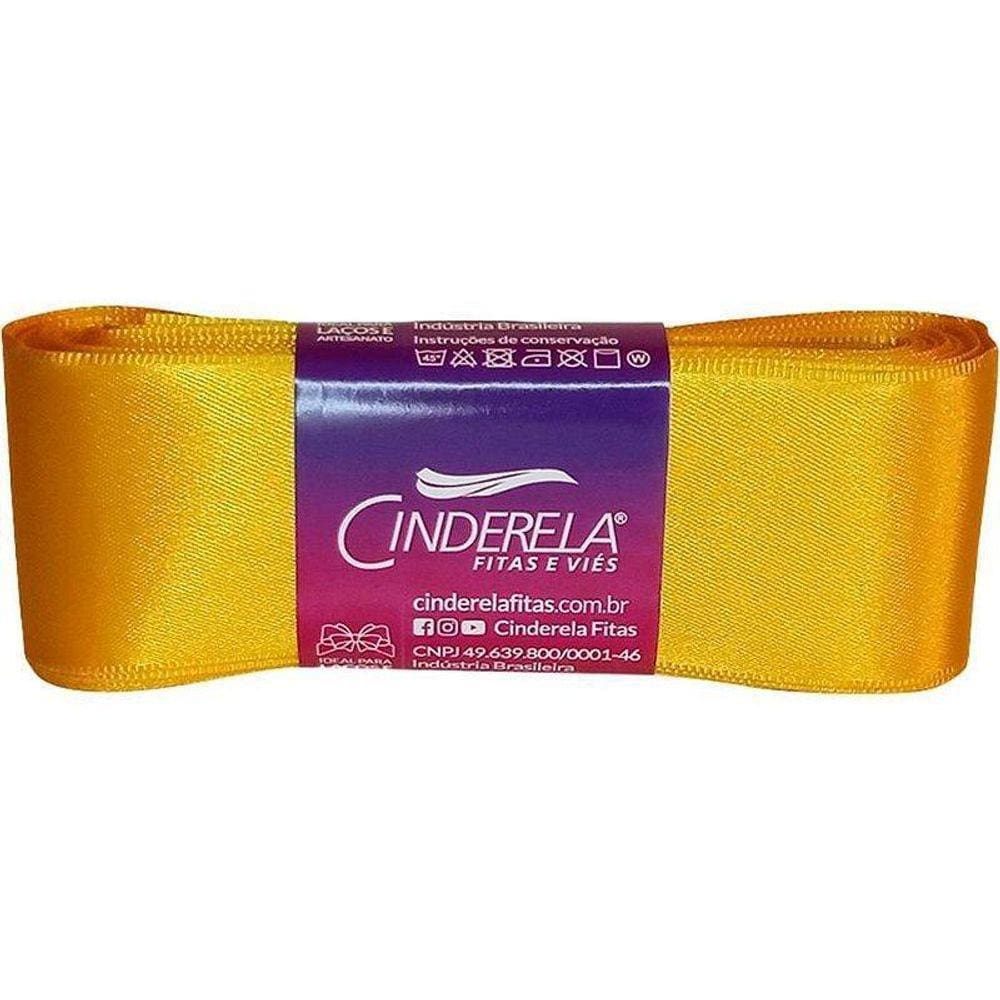 Fita De Cetim Cinderela 38mm X 10m - Amarelo Ouro