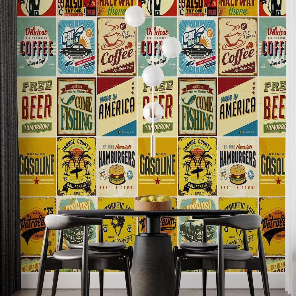 Kit 9 Rolos Papel De Parede Adesivo Casual Vintage 3,0M