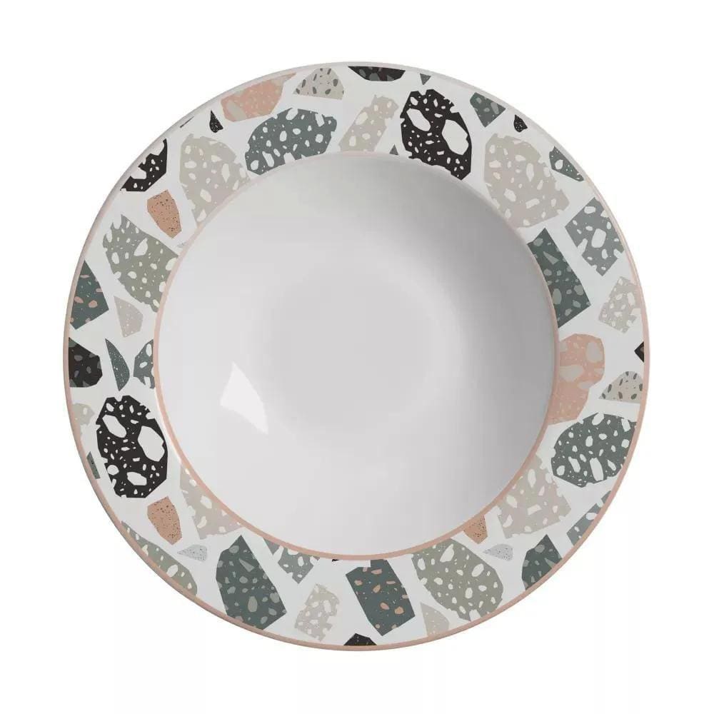 Pratos Fundos Cerâmica Branca 25cm - Kit 6 | Alleanza