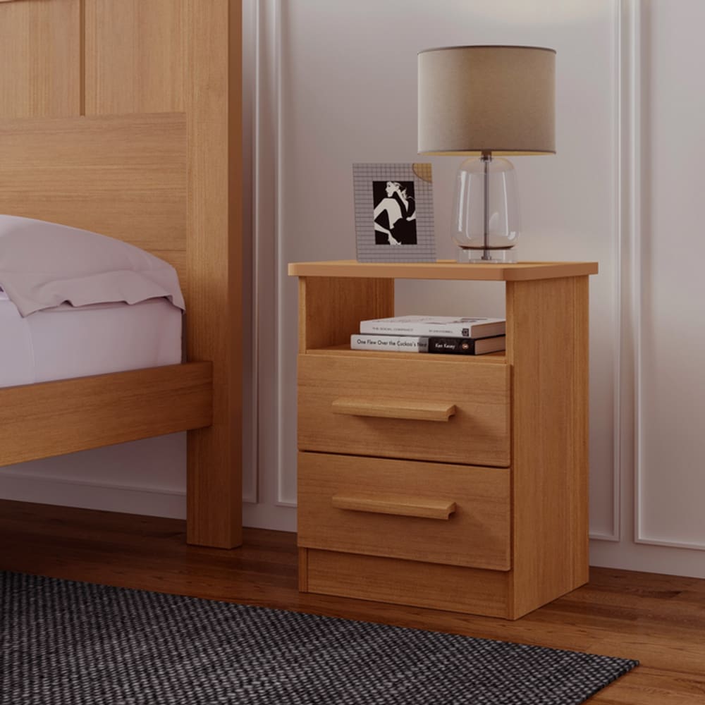 Mesa de Cabeceira 2 Gavetas Florença Cinamomo