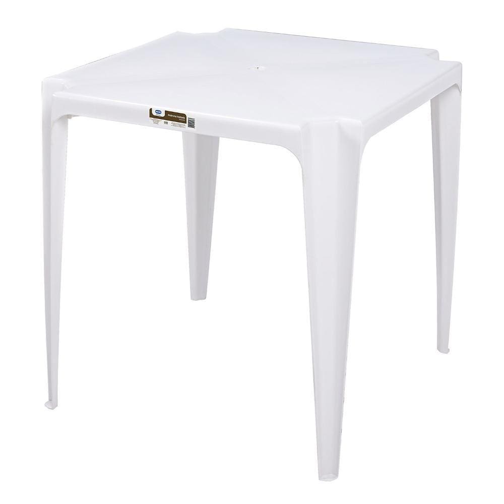 Mesa Plastica  Quadrado Branco Mor