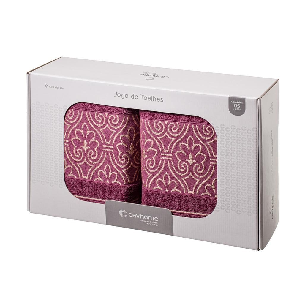 Jogo De Banho Taj Hibisco Caviquioli 5 Peças