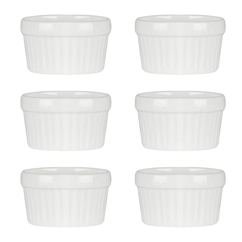 6 Ramekin De Porcelana Classic Branco 6Cm X 4Cm Lyor