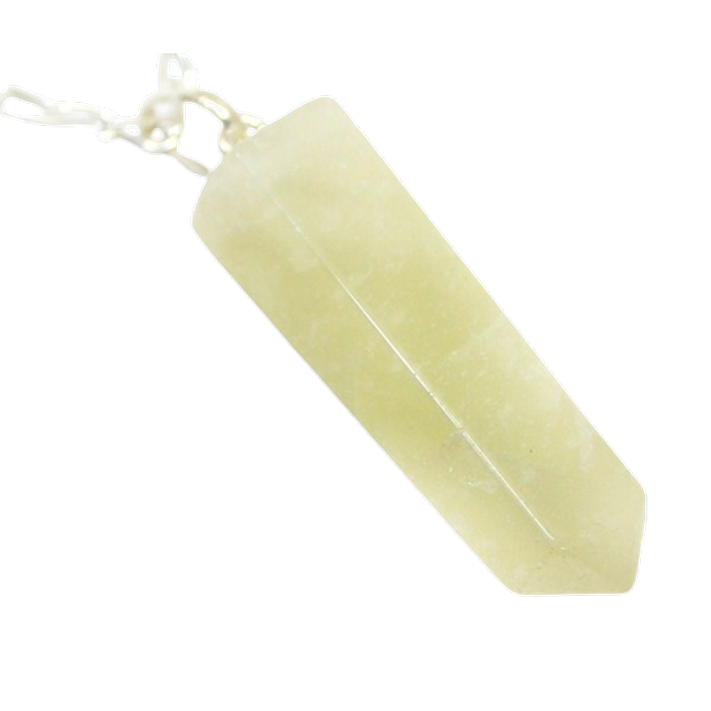Colar Pontinha Pedra Natural de Enxofre Montagem Prata 950
