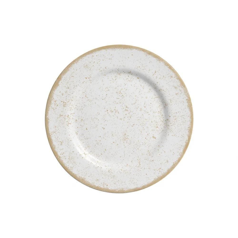 Pratos de Sobremesa Cerâmica Branca 21cm - Jogo com 6