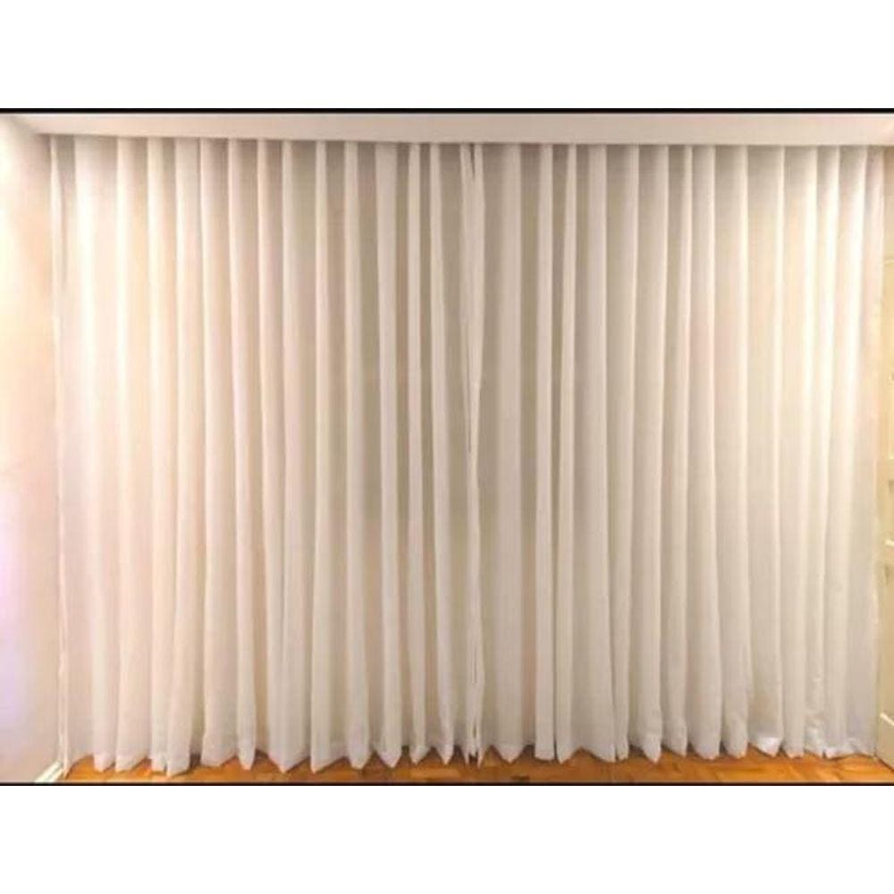 Cortina Voil Luxo Palha Forro 5,00 X 2,80 Metros Trilho
