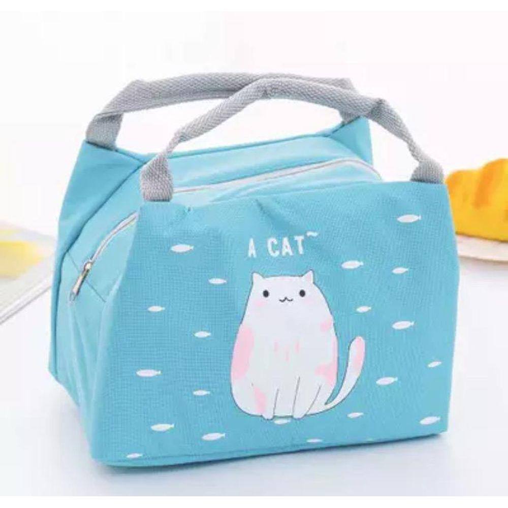 Bolsa Isolamento Térmico Desenho Gato Peixe Azul