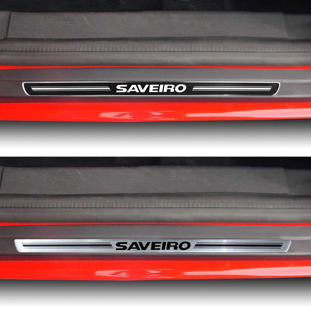 Jogo Soleira Premium Elegance Vw Saveiro 2001 Á 2014 - ( Vinil + Resinada 4 Peças )