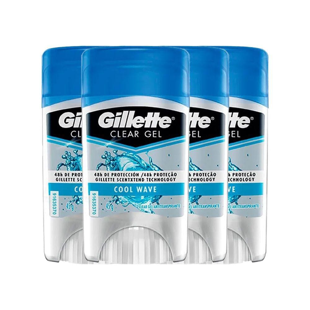 Kit Desodorante Gillette Mini Gel Cool Wave 45g - 4 Unidades
