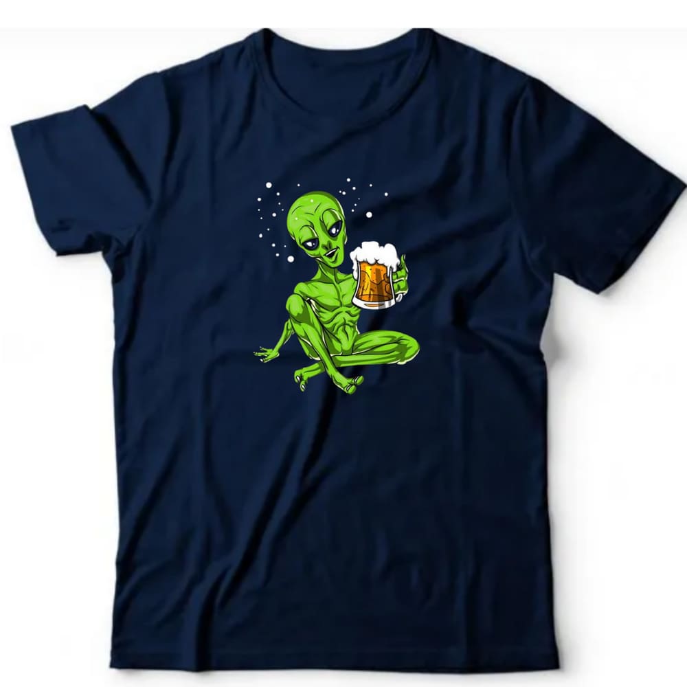 Camiseta algodão ufologia - Alien cervejeiro