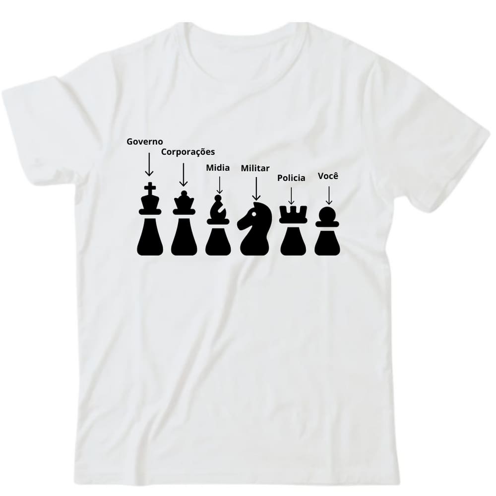 Camiseta algodão games - Jogo Xadrez (analogia)