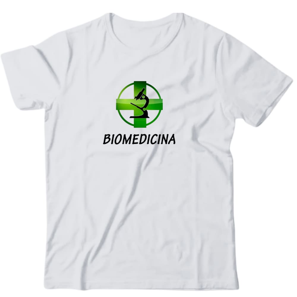 Camiseta algodão profissões -Biomedicina simbolo