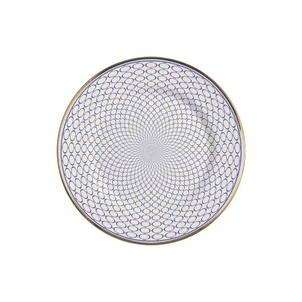 Prato Sobremesa Cerâmica Branco 21cm - 6 Unidades