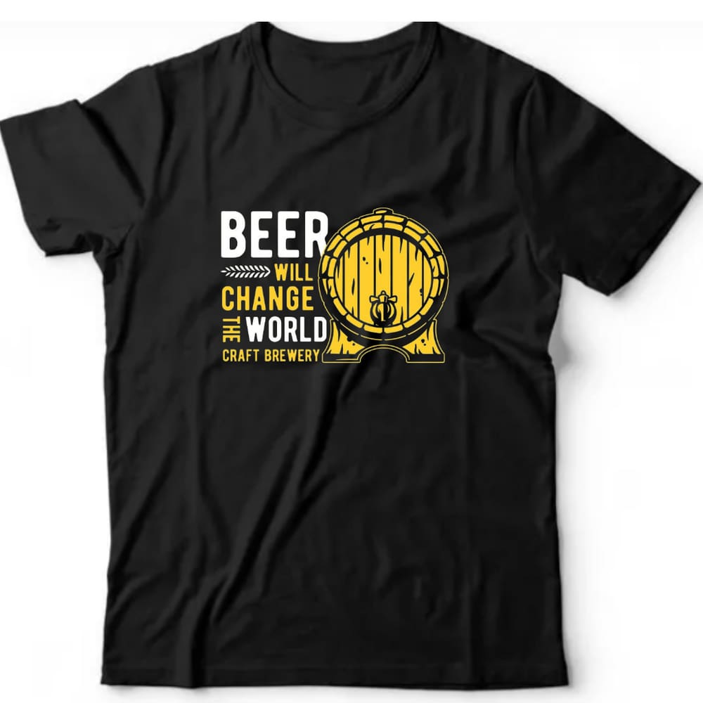Camiseta algodão bebidas cerveja - Beer will change the world