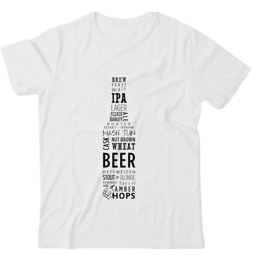 Camiseta algodão bebidas cerveja - Bottle words