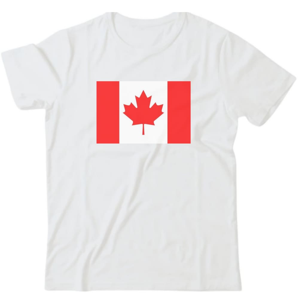 Camiseta algodão geografia -Canadá bandeira