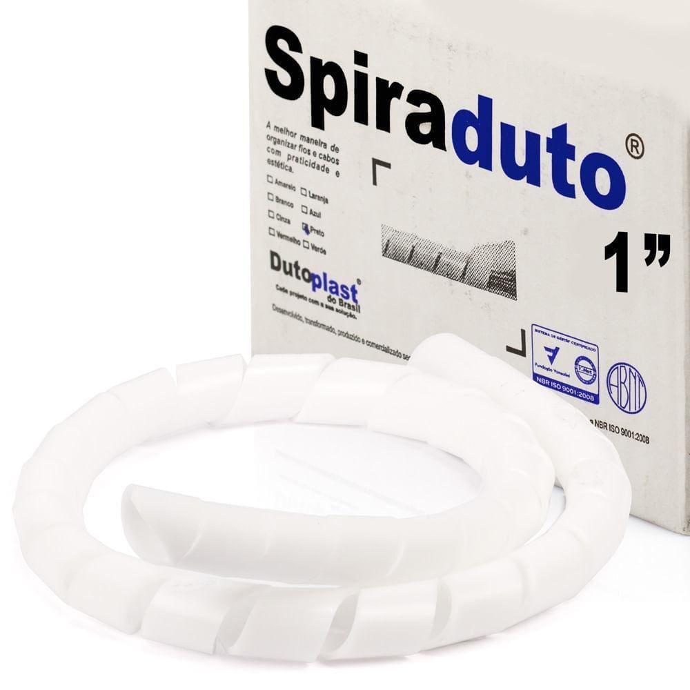 Organizador Fios E Cabos Spiraduto De 1 Branco - 35 Metros
