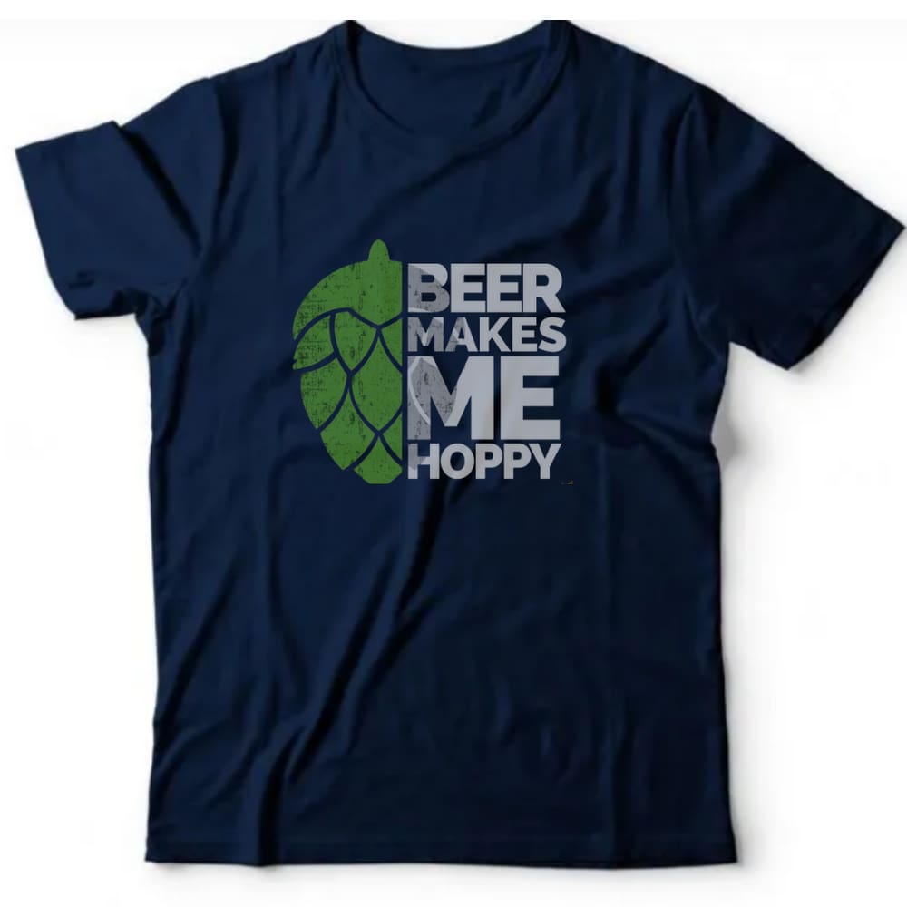 Camiseta algodão bebidas cerveja - Beer makes me hoppy